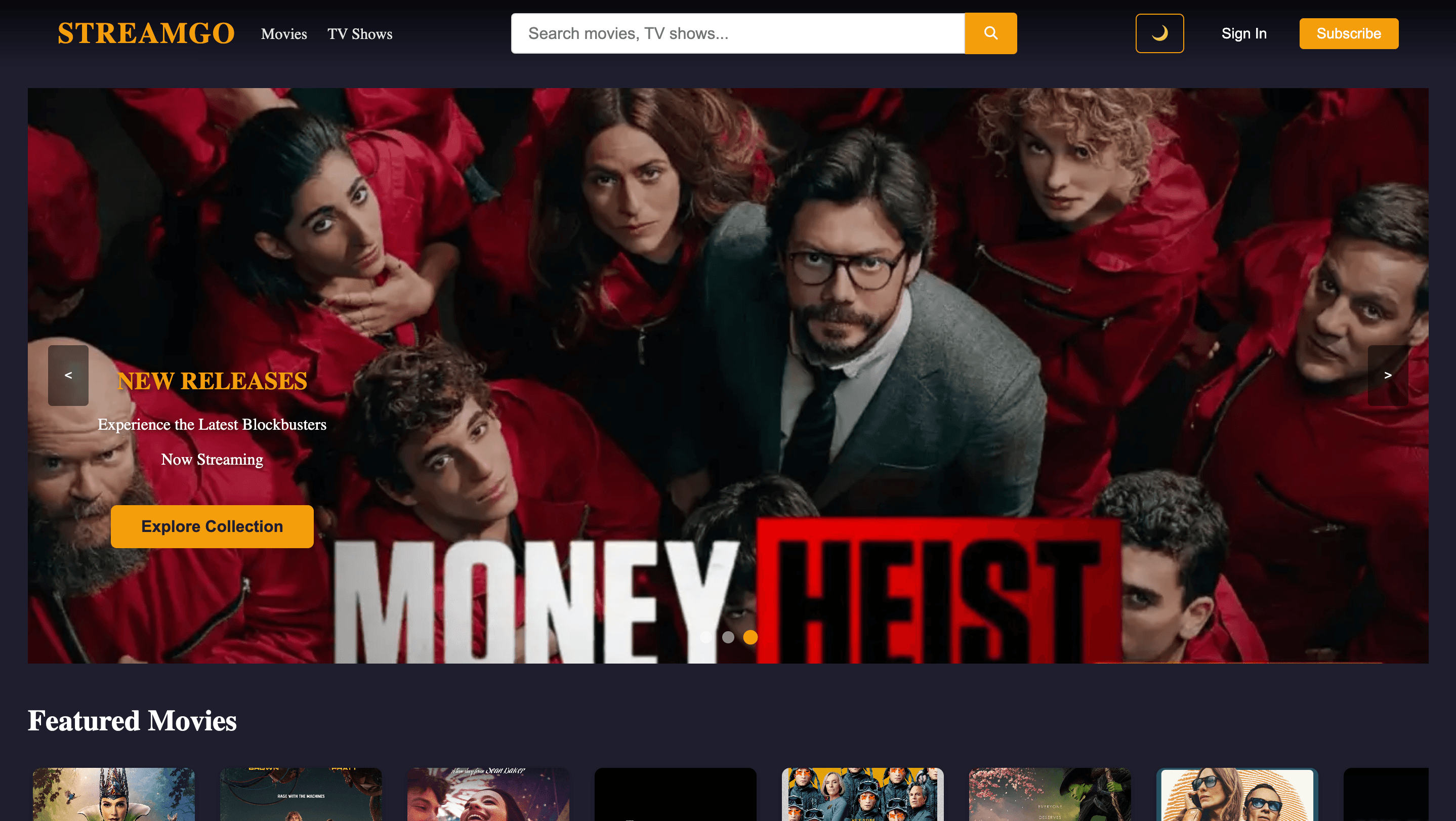 Stream-Go – OTT Streaming Web Platform